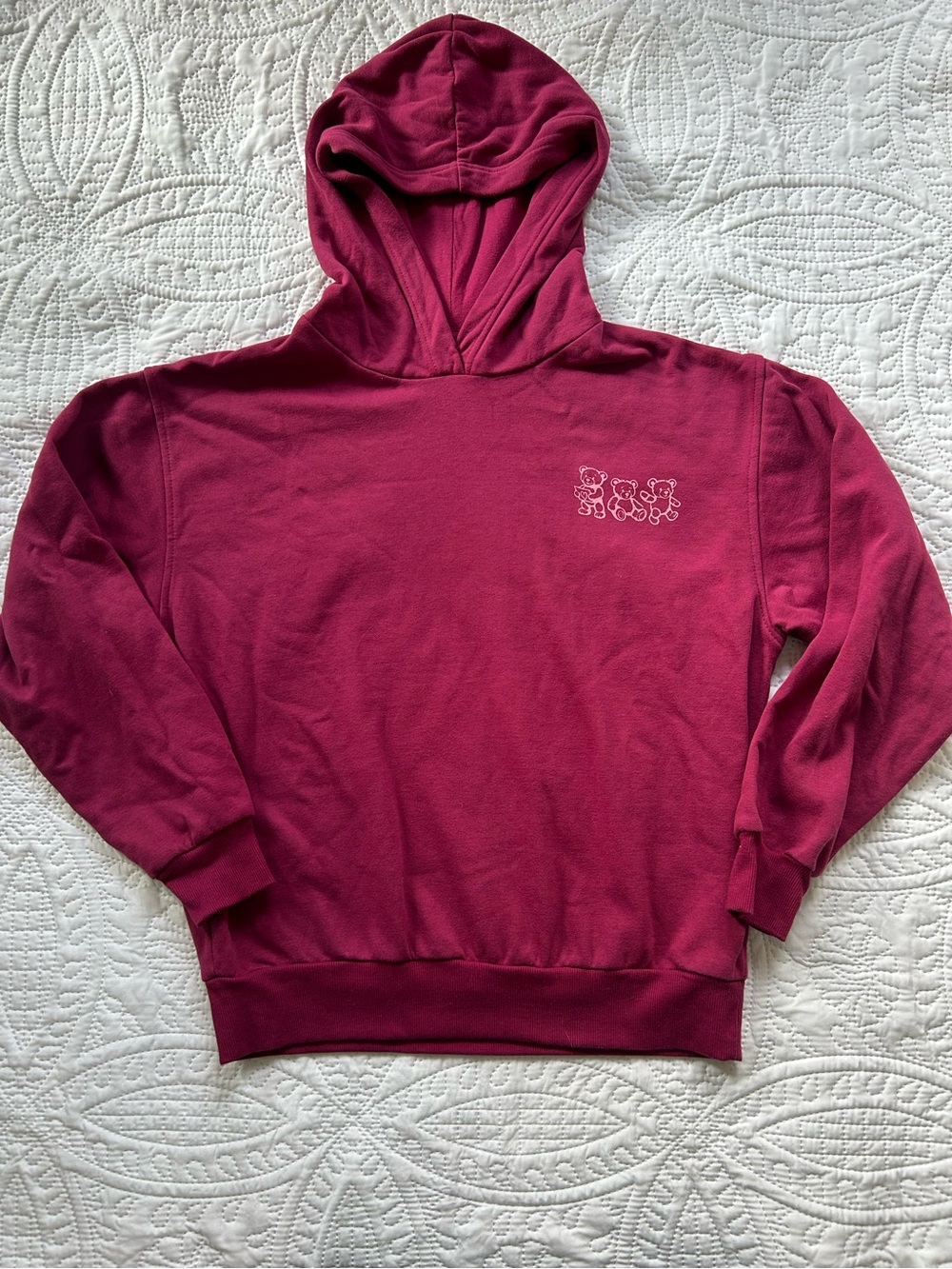 No Boundaries Bear Fuchsia Hooded Sweatshirt